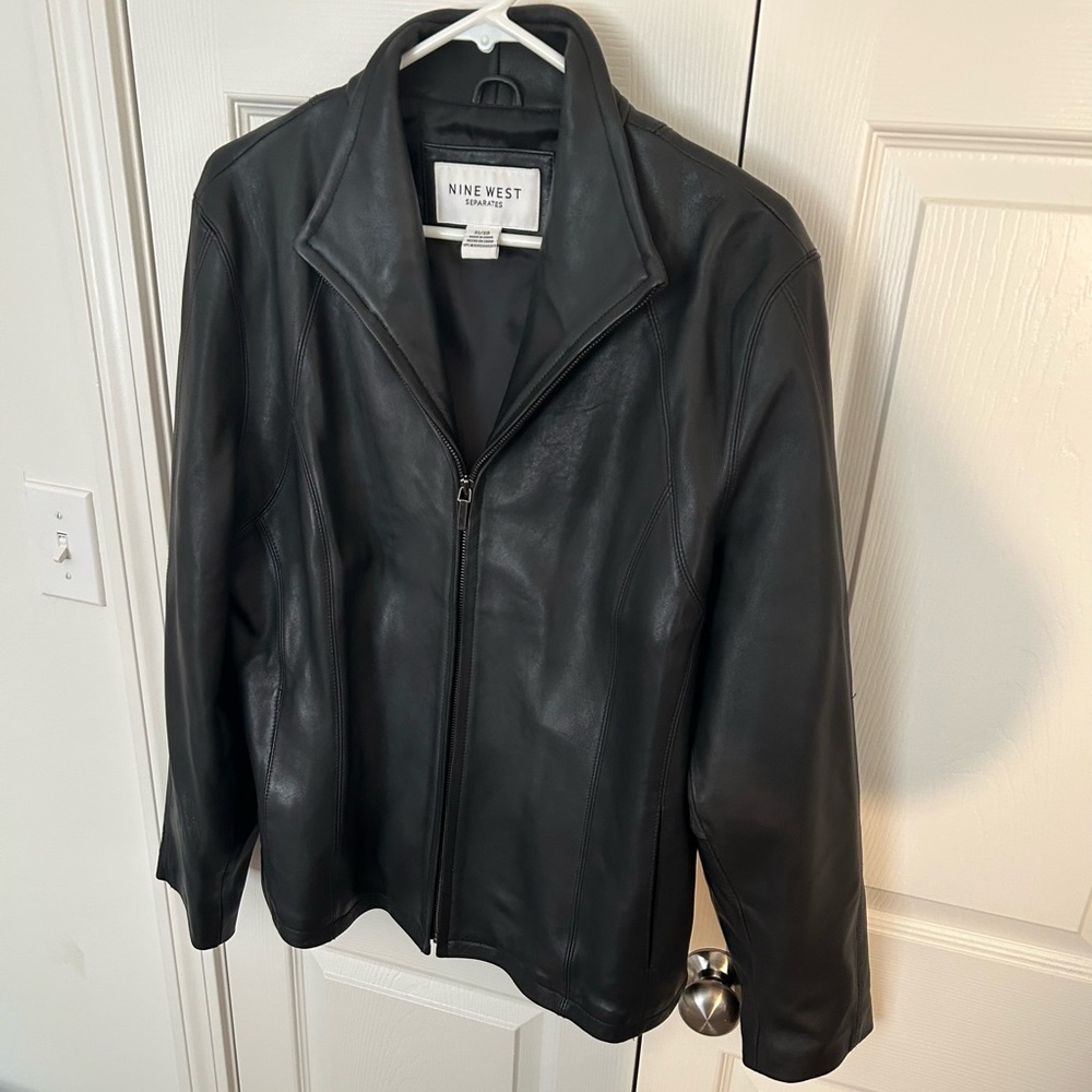 LIGHTLY WORN. Nine West Leather Jacket